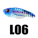 Metal VIB 7g 42.5mm / 10g 49mm 10Pcs Fishing Lure Sinking Vibration with VMC Hooks