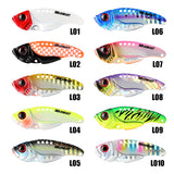 Metal VIB 7g 42.5mm / 10g 49mm 10Pcs Fishing Lure Sinking Vibration with VMC Hooks