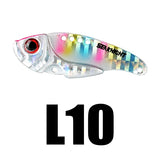 Metal VIB 7g 42.5mm / 10g 49mm 10Pcs Fishing Lure Sinking Vibration with VMC Hooks