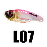 Metal VIB 7g 42.5mm / 10g 49mm 10Pcs Fishing Lure Sinking Vibration with VMC Hooks