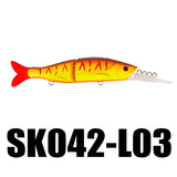 Minnow 13.5g 100mm 0-1.2M Fishing Lure 5PCS Long Tongue 2 Sections Jointed Bait with Tail VMC Hooks